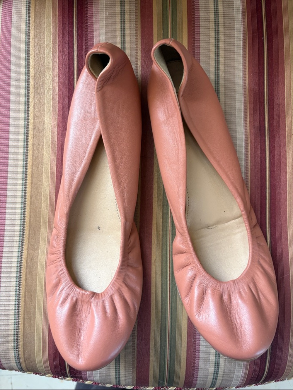 J. Crew Leather Ballet Flats in Peach